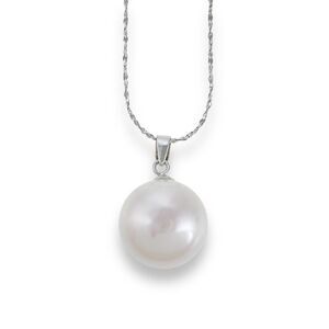 13mm White Simulated Pearl Pendant ONLY | Vintage Sterling Silver 925